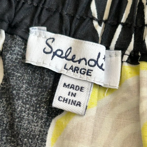 * Splendid Midi Floral Skirt Tiered Elastic Waist Band Cotton Blend LARGE -I1480 - Picture 4 of 6